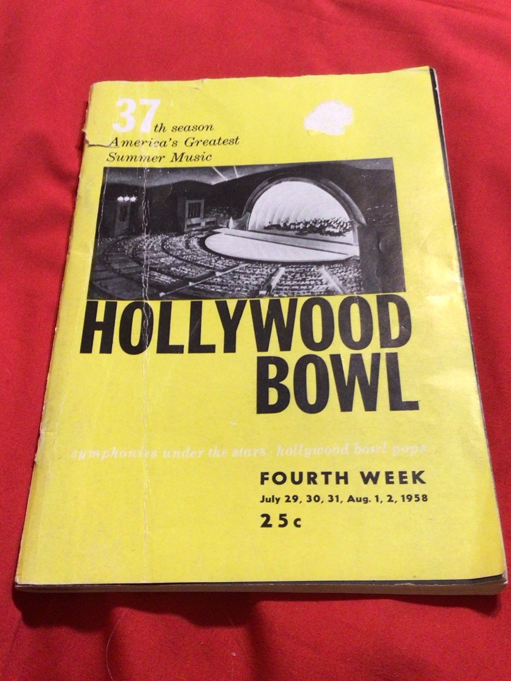 Vintage 1958 Hollywood Bowl Program